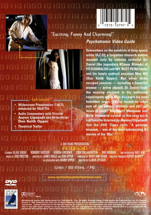Android on DVD, Sci-Fi, Klaus Kinski, Don Keith Opper