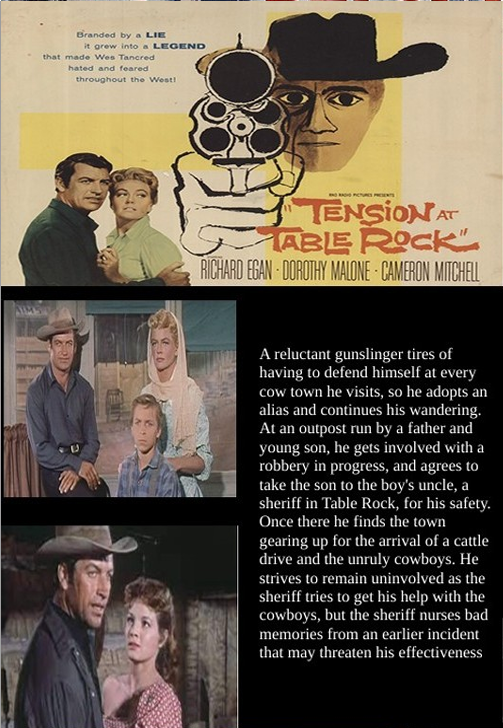 Tension at Table Rock on DVD, Western, Richard Egan, Dorothy Malone