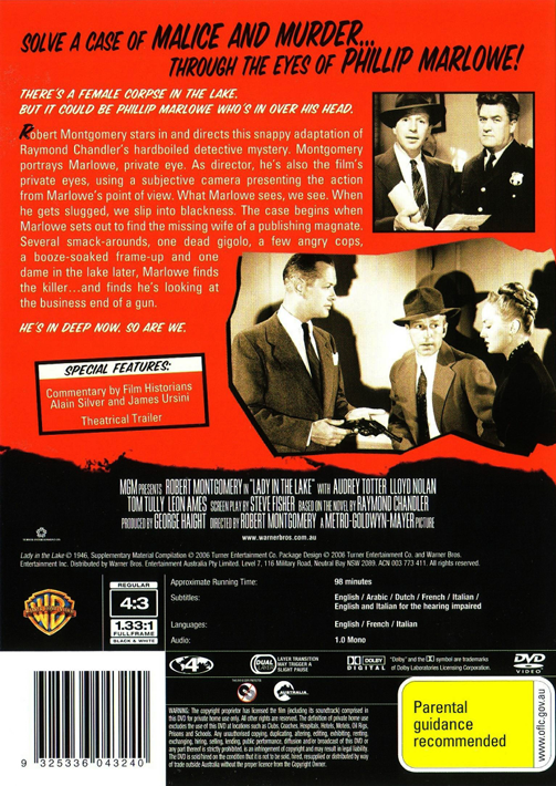 Lady in the Lake on DVD, Drama, Robert Montgomery, Audrey Totter