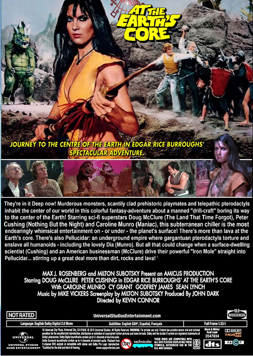 At the Earth's Core on DVD, Adventure, Doug McClure, Peter Cushing
