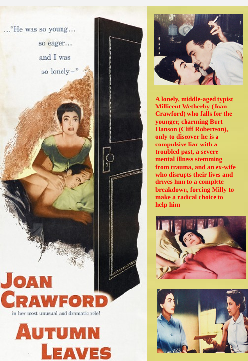 Autumn Leaves on DVD, Drama, Joan Crawford, Cliff Robertson