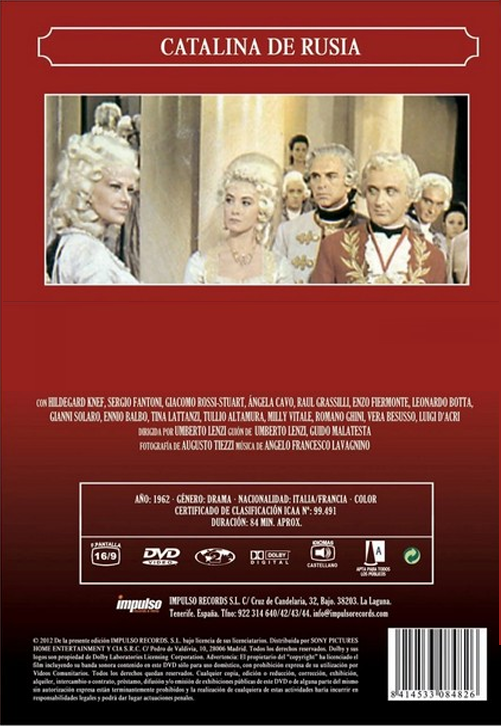 Caterina di Russia on DVD, Drama, Hildegard Knef, Sergio Fantoni
