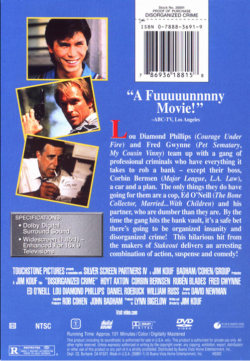 Disorganized Crime on DVD, Comedy, Hoyt Axton, Corbin Bernsen