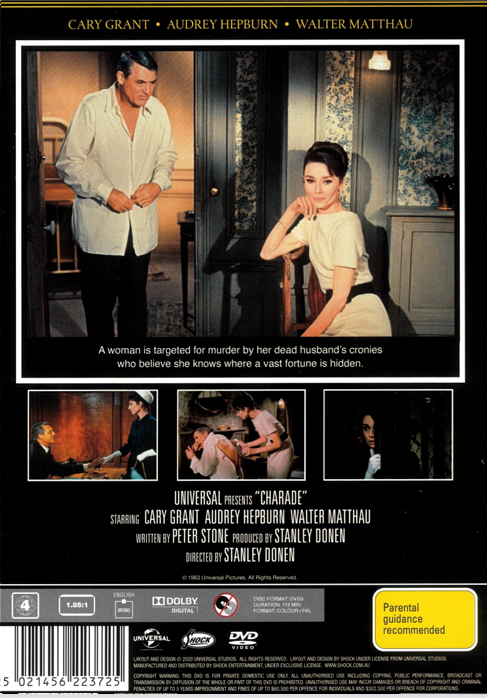 Charade on DVD, Comedy, Cary Grant, Audrey Hepburn