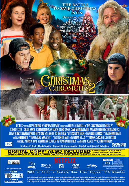 The Christmas Chronicles Part Two on DVD, Adventure, Kurt Russell, Goldie Hawn