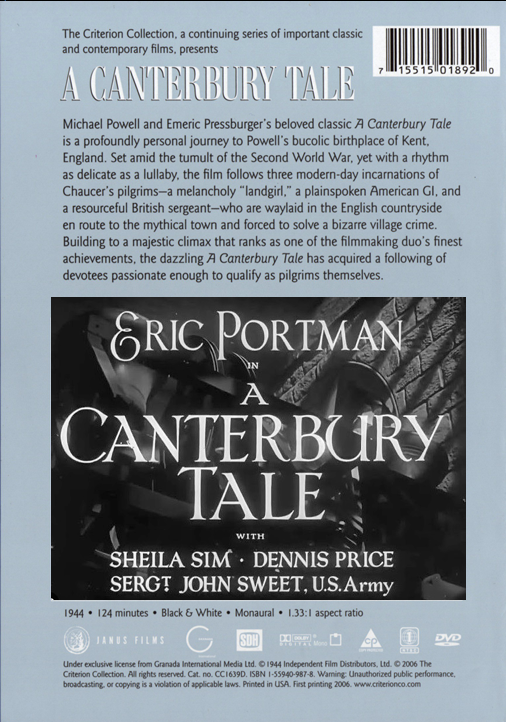 A Canterbury Tale on DVD, Comedy, Eric Portman, Sheila Sim