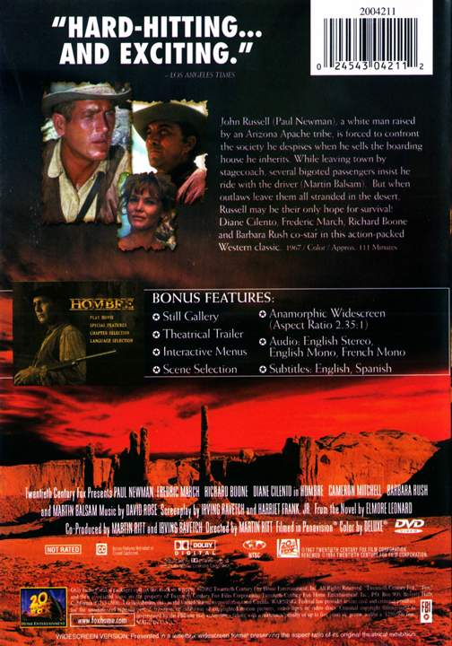 Hombre on DVD, Drama, Paul Newman, Fredric March