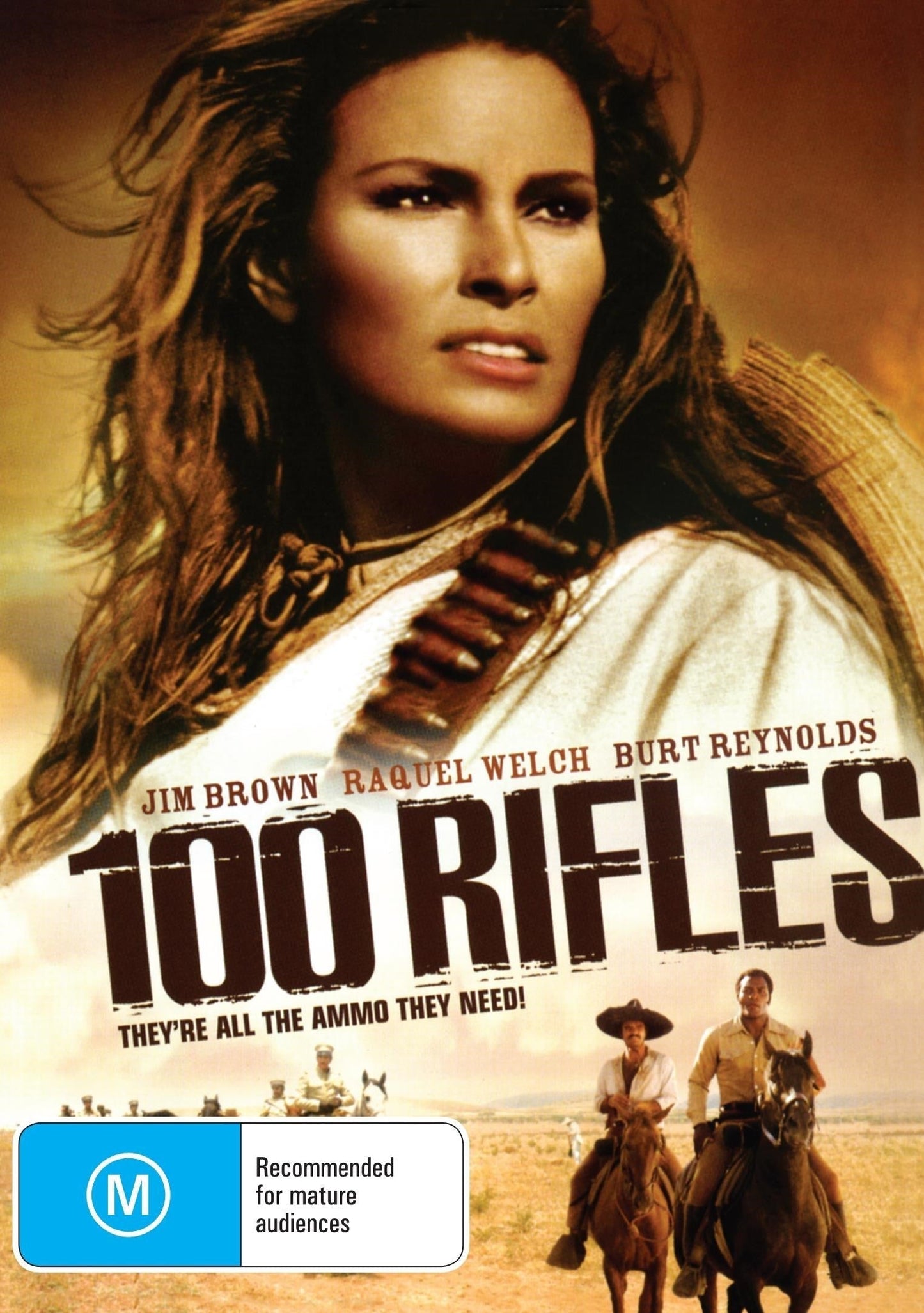 100 Rifles on DVD, Western, Raquel Welch, Jim Brown, Burt Renyolds