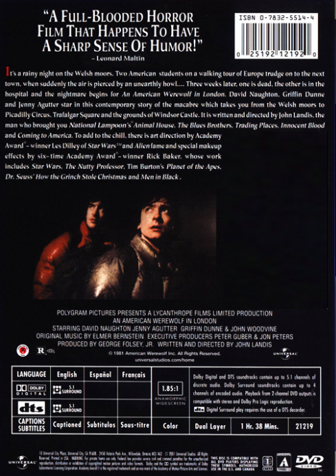 An American Werewolf in London on DVD, Horror, David Naughton, Jenny Agutter