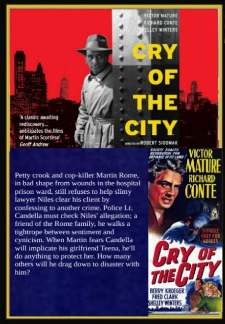 Cry of the City on DVD, Drama, Victor Mature, Richard Conte