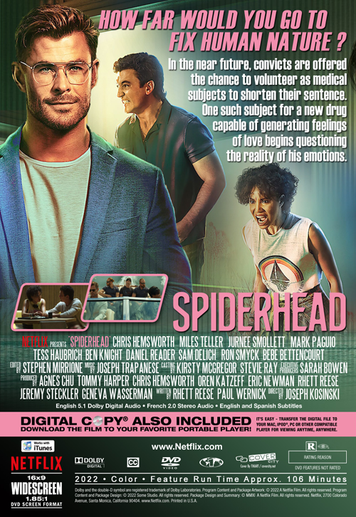 Spiderhead on DVD, Action, Chris Hemsworth, Miles Teller