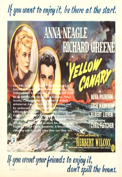 Yellow Canary on DVD, Drama, Anna Neagle, Richard Greene