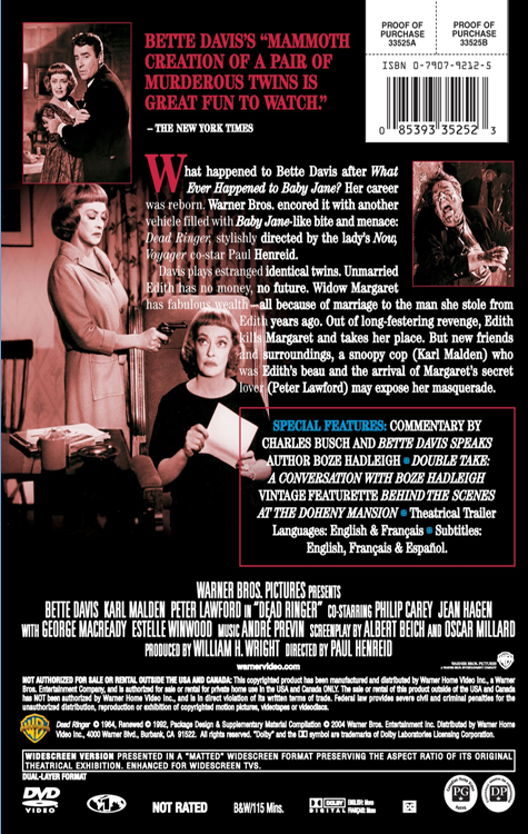 Dead Ringer on DVD, Crime, Bette Davis, Karl Malden