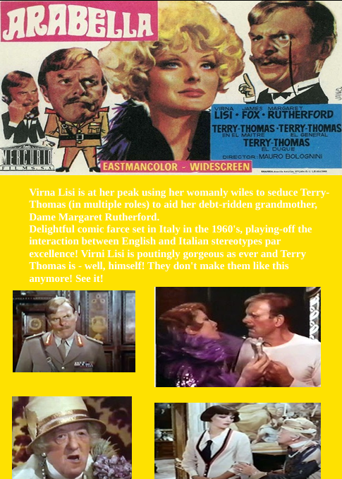 Arabella on DVD, Comedy, Virna Lisi, James Fox
