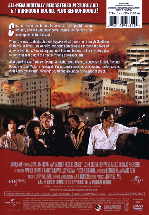 Earthquake on DVD, Drama, Charlton Heston, Ava Gardner