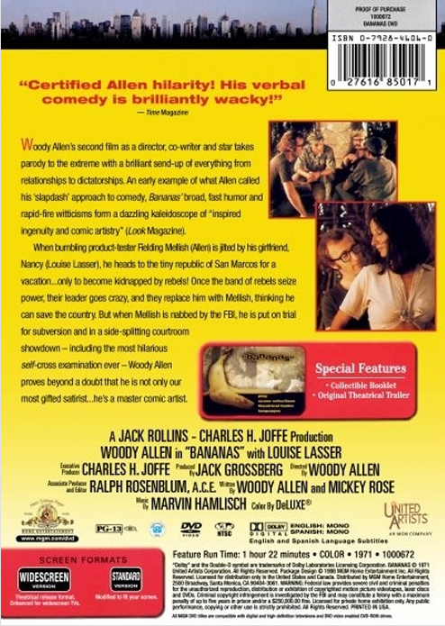 Bananas on DVD, Comedy, Woody Allen, Louise Lasser