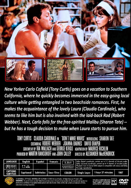 Don't Make Waves on DVD, Comedy, Tony Curtis, Claudia Cardinale