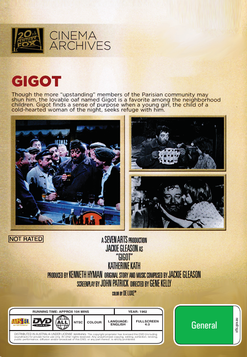 Gigot on DVD,  Comedy, Jackie Gleason, Katherine Kath