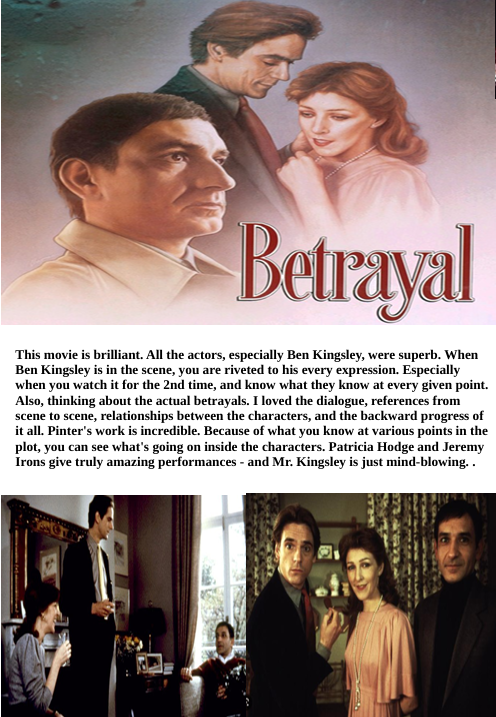 Betrayal on DVD, Drama, Jeremy Irons, Ben Kingsley