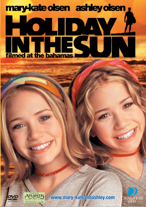 DVD cover of "Holiday in the Sun" featuring Mary-Kate and Ashley Olsen, family movie from Rare and Collectible DVDs.