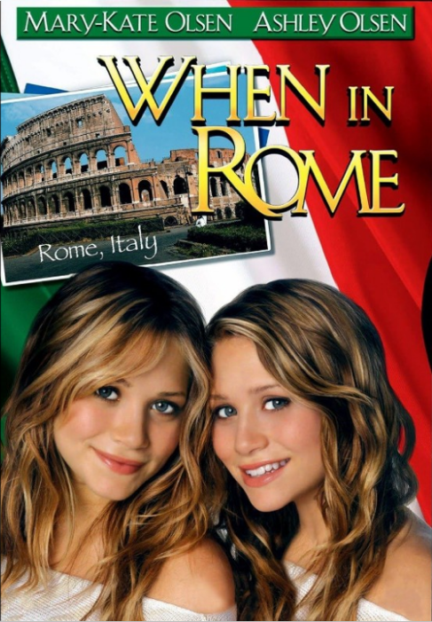 Mary-Kate and Ashley Olsen in the DVD cover for "When in Rome," a family movie from rareandcollectibledvds.