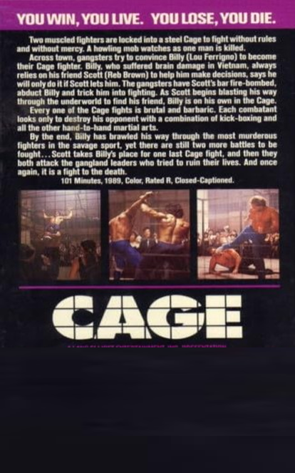 Cage on DVD, Action, Lou Ferrigno, Reb Brown