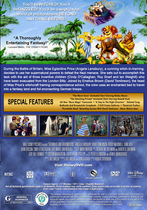 Bedknobs and Broomsticks on DVD,  Comedy,   Angela Lansbury, David Tomlinson