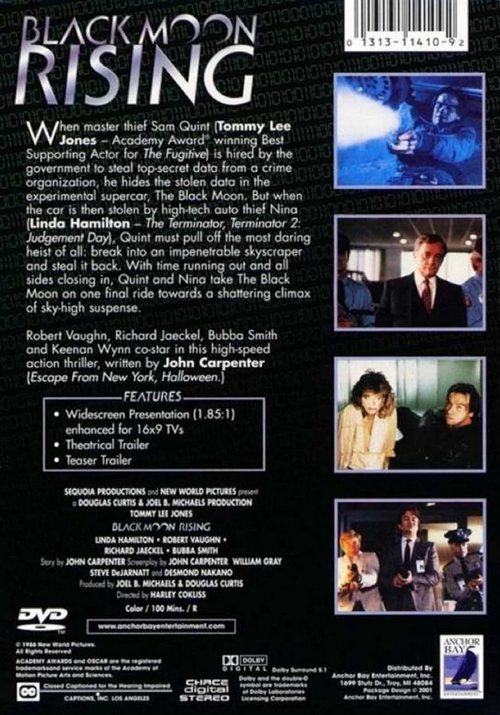 Black Moon Rising on DVD, Action, Tommy Lee Jones, Linda Hamilton