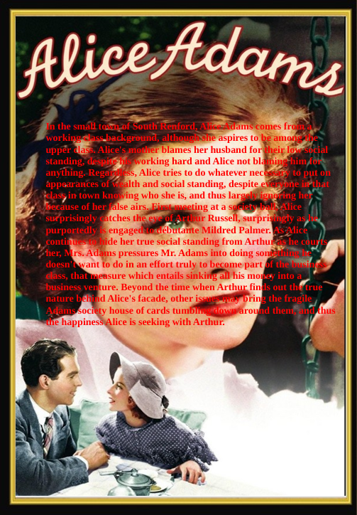 Alice Adams on DVD, Drama, Katharine Hepburn, Fred MacMurray
