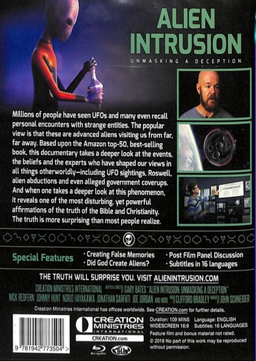 Alien Intrusion: Unmasking a Deception on DVD,  Documentary, Gary Bates, Robert Carter