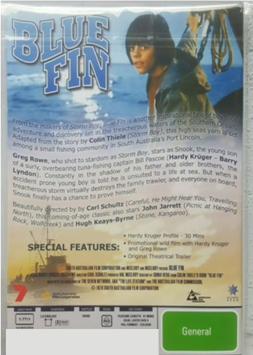 Blue Fin on DVD, Adventure,  Hardy Krüger, Greg Rowe