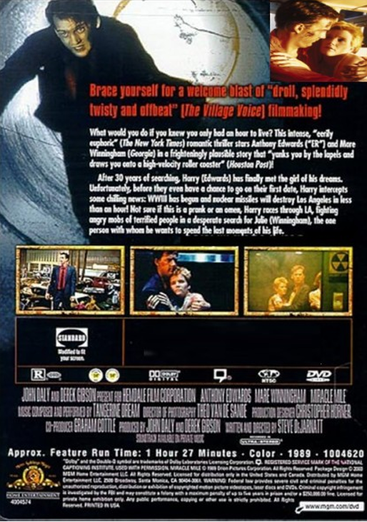 Miracle Mile on DVD, Action, Anthony Edwards, Mare Winningham