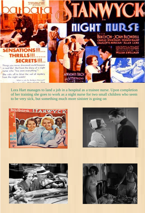 Night Nurse on DVD, Comedy, Barbara Stanwyck, Ben Lyon