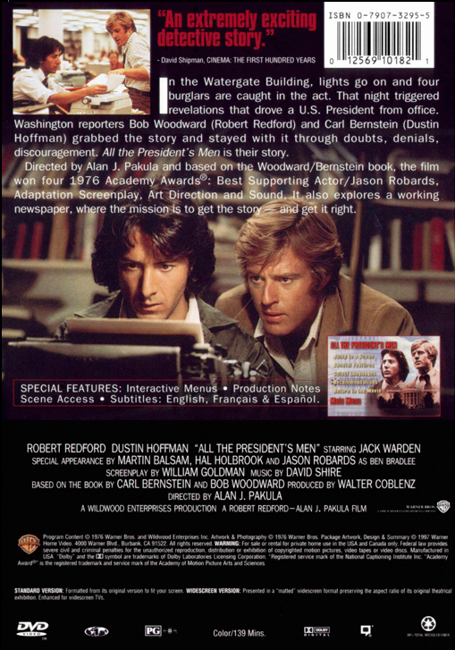 All the President's Men on DVD, Drama, Dustin Hoffman, Robert Redford