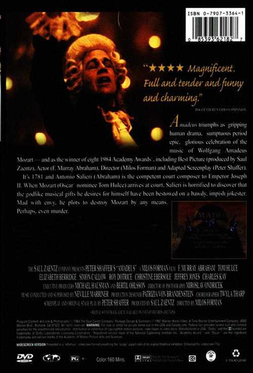 Amadeus on DVD, Drama, . Murray Abraham, Tom Hulce