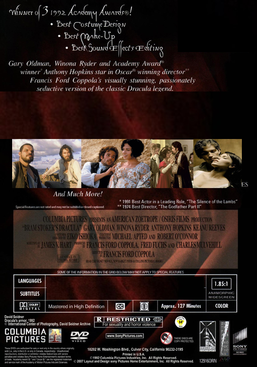 Bram Stoker's Dracula on DVD, Fantasy, Gary Oldman, Winona Ryder